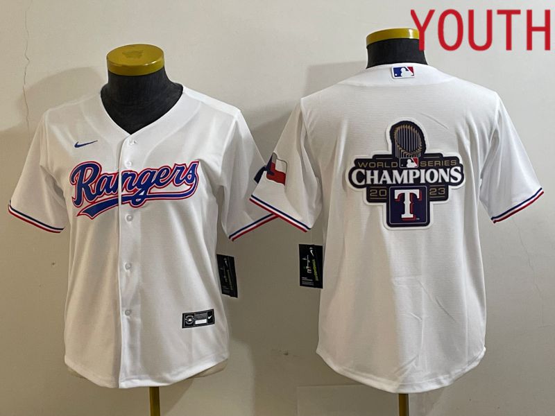 Youth Texas Rangers Blank White Game Nike 2023 MLB Jersey style 3->youth mlb jersey->Youth Jersey